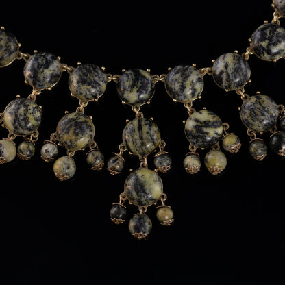 Vintage Natural Stone Floral Classic Handcrafted Necklace Timeless Style