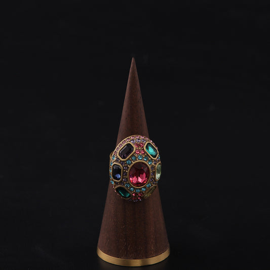 Vintage Geometric Artisan Refined Open Ring