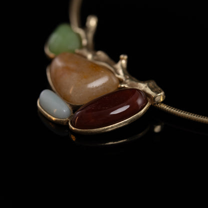 Vintage Agate Geometric Classic Necklace Gift Jewelry