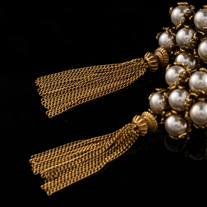 Vintage Pearl Leaf Chic Earrings Gift Jewelry