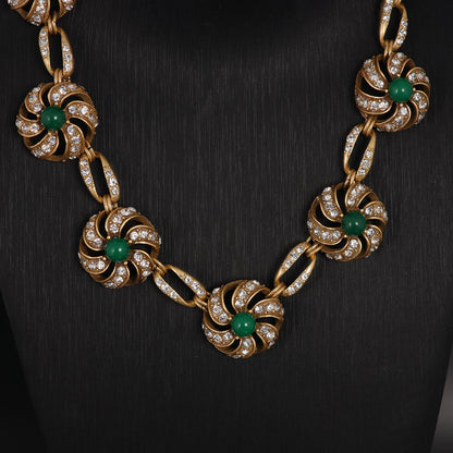 Vintage Natural Stone Floral Classic Handcrafted Necklace for Ladies