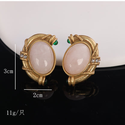 Vintage Agate Luxury Handcrafted Earrings Gift Jewelry
