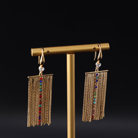 Vintage Geometric Artisan Statement Earrings Handcrafted Design