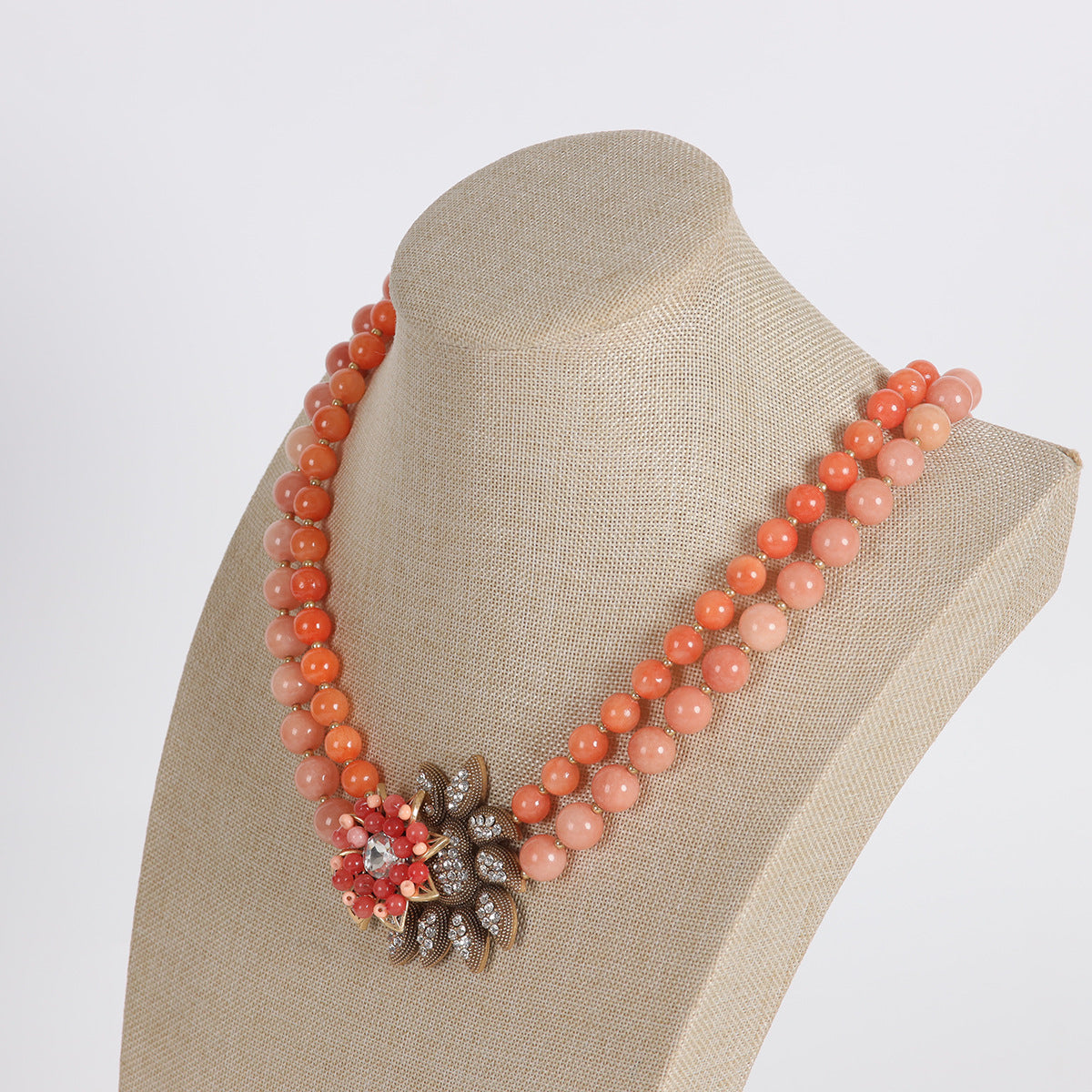 Vintage Pearl Floral Statement Handcrafted Necklace Handcrafted Design