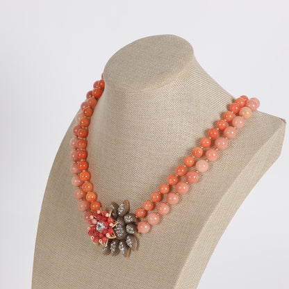 Vintage Pearl Floral Statement Handcrafted Necklace Handcrafted Design