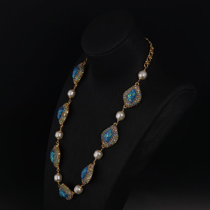 Vintage Geometric Statement Artisan Necklace for Women