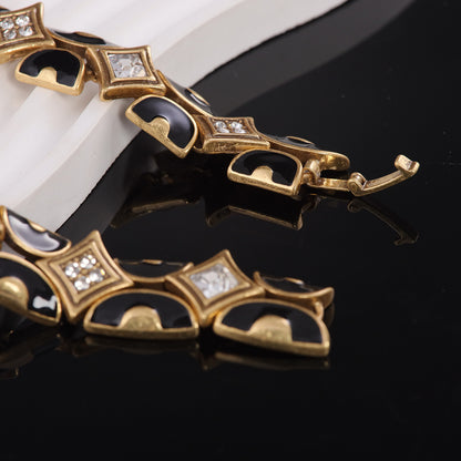 Vintage Cubic Zirconia Elegant Stone Inlay Necklace Gift Jewelry