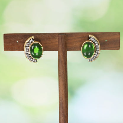 Vintage Classic Stone Inlay Earrings Timeless Style