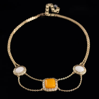 Vintage Natural Stone Refined Necklace for Women