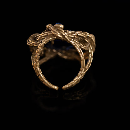 Vintage Crystal Geometric Classic Open Ring Handcrafted Design