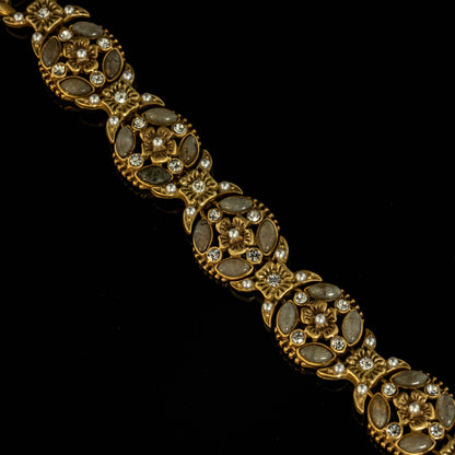 Vintage Natural Stone Floral Chic Bracelet for Men
