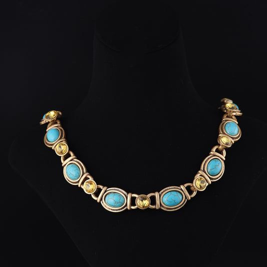 Vintage Geometric Artisan Handcrafted Necklace Gift Jewelry
