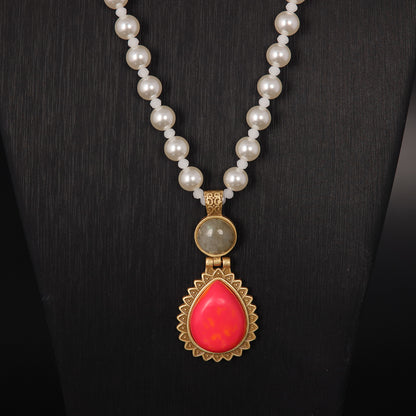 Vintage Glass Star Statement Necklace for Ladies