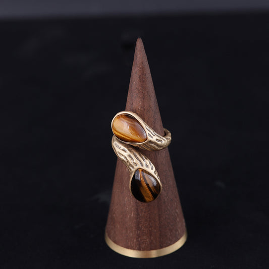 Vintage Geometric Artisan Refined Open Ring