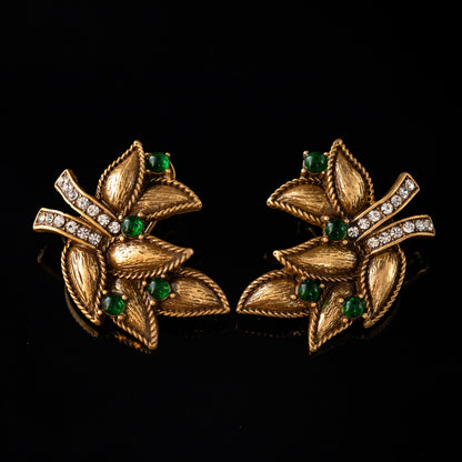 Vintage Agate Leaf Artisan Handcrafted Earrings Gift Jewelry