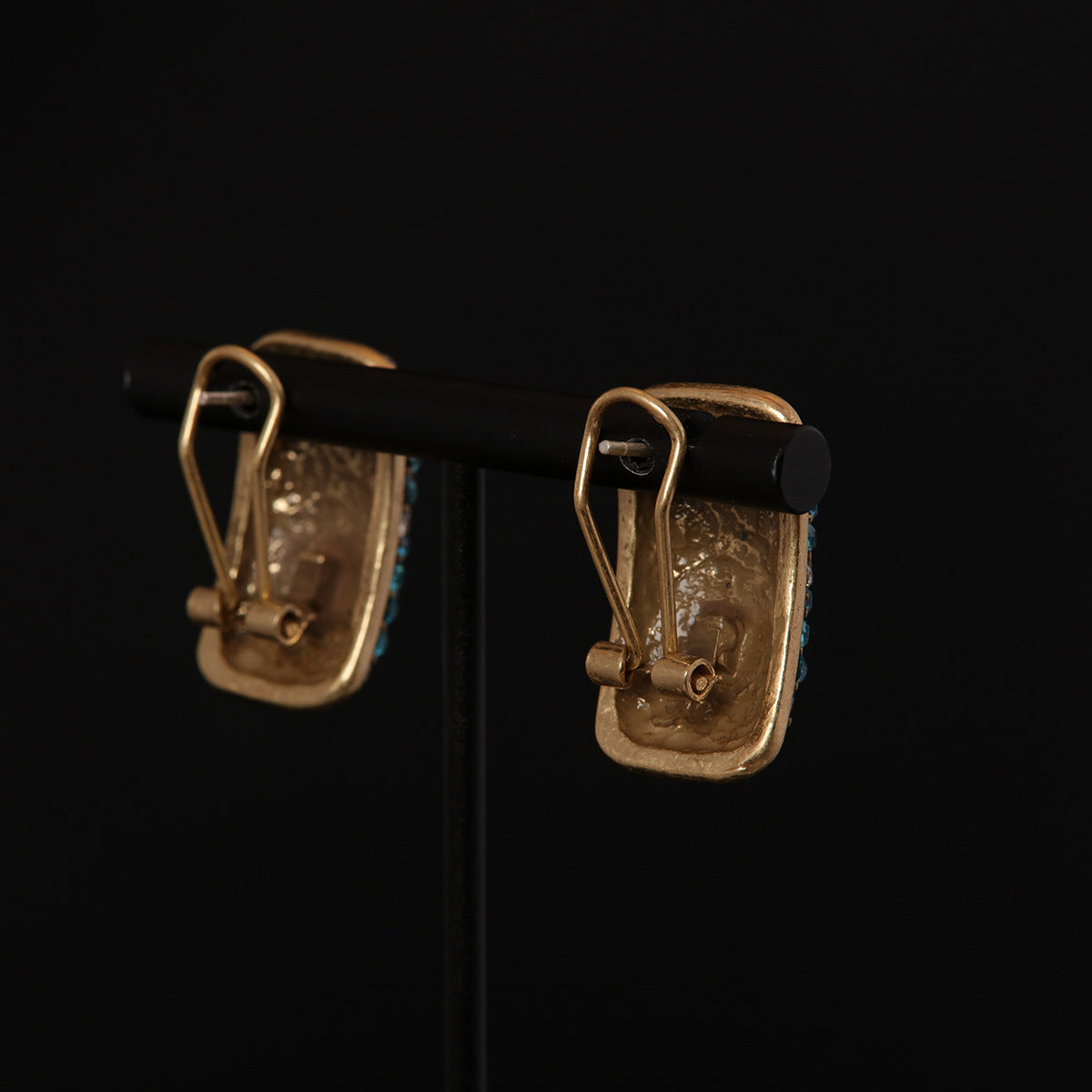Vintage Artisan Stone Inlay Earrings for Ladies