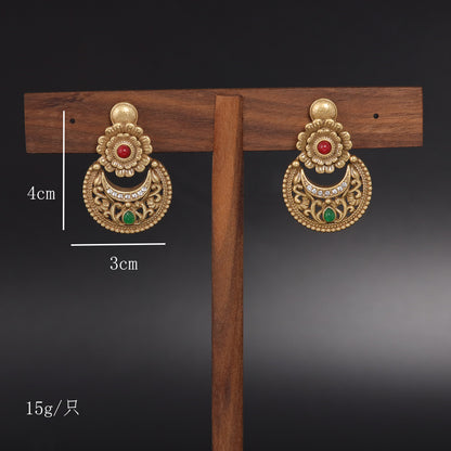 Vintage Crystal Geometric Artisan Earrings Timeless Style