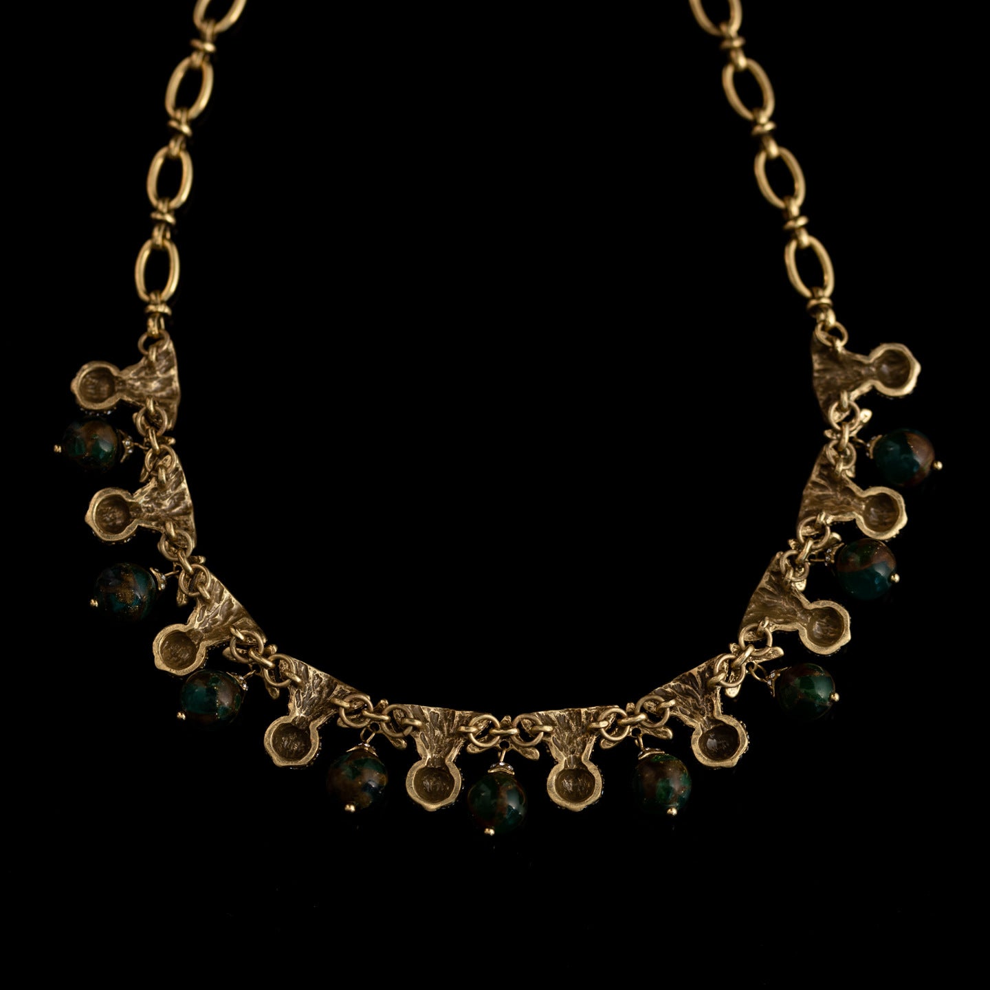 Vintage Natural Stone Statement Necklace Gift Jewelry