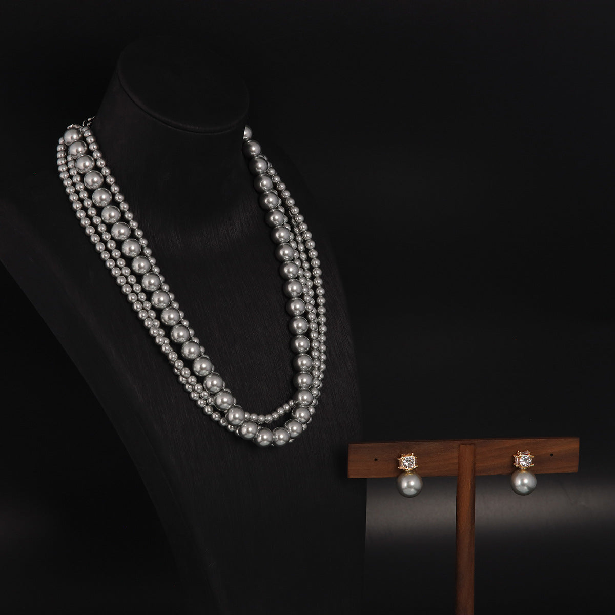 Vintage Elegant Shell Double Layer Jewelry Set