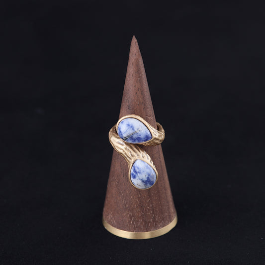 Vintage Enamel Geometric Chic Handcrafted Open Ring Timeless Style