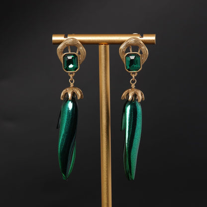 Vintage Crystal Heart Refined Handcrafted Earrings for Ladies
