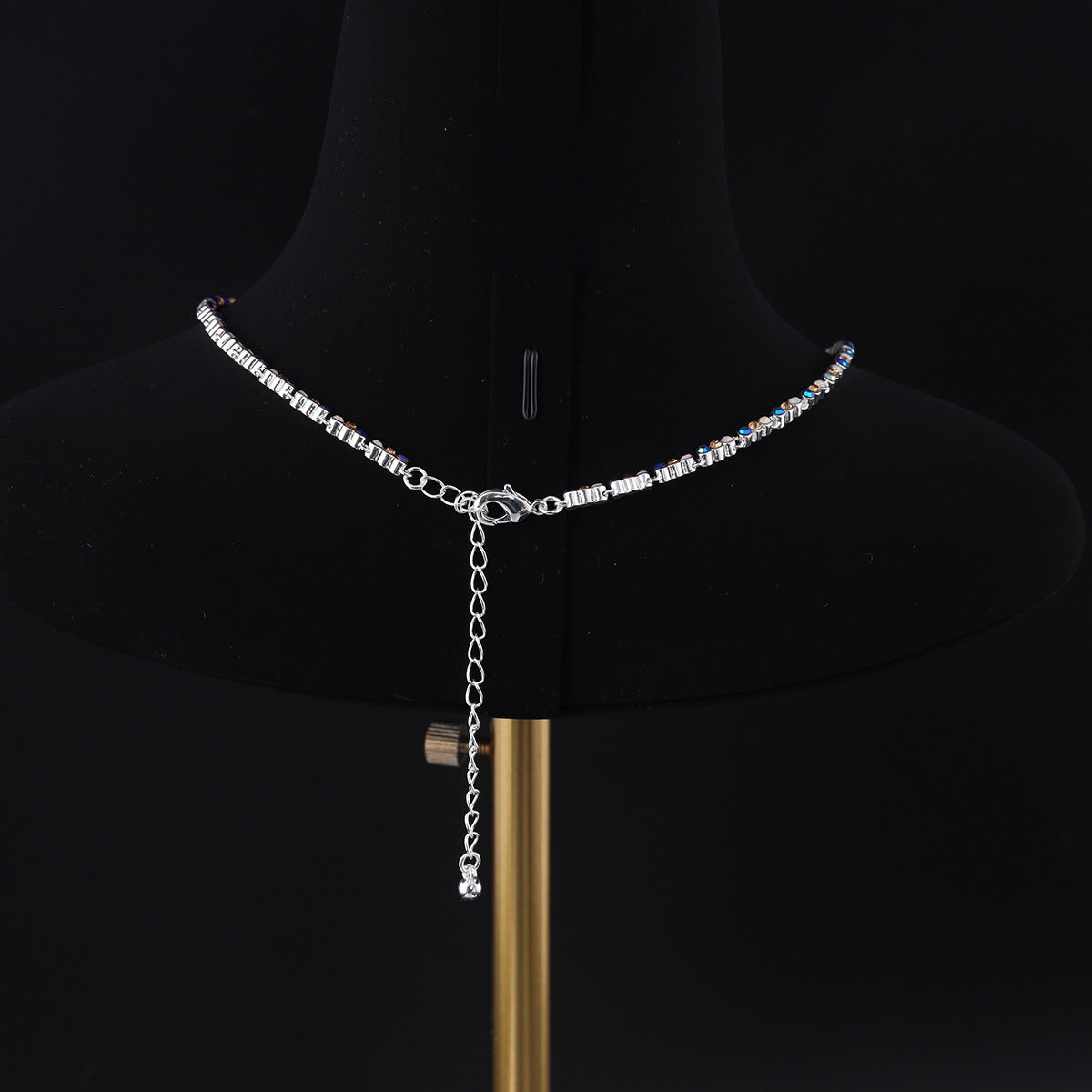 Vintage Cubic Zirconia Refined Stone Inlay Necklace Handcrafted Design
