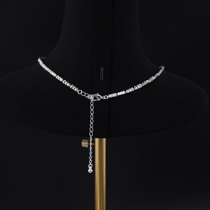Vintage Cubic Zirconia Refined Stone Inlay Necklace Handcrafted Design