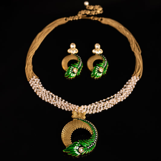 Vintage Artisan Pearl Jewelry Set Baroque Heirloom