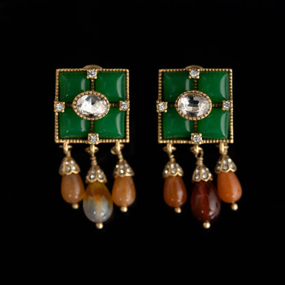Vintage Pearl Leaf Refined Handcrafted Earrings for Ladies