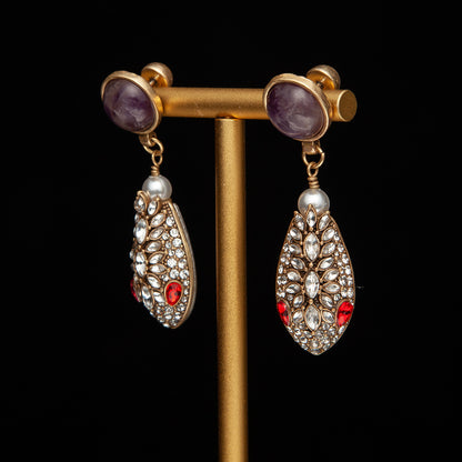 Vintage Crystal Artisan Timeless Earrings Gift Jewelry