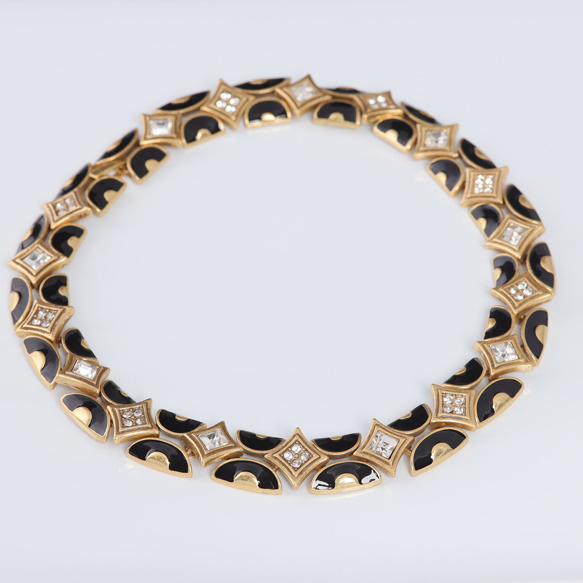 Vintage Cubic Zirconia Elegant Stone Inlay Necklace Gift Jewelry