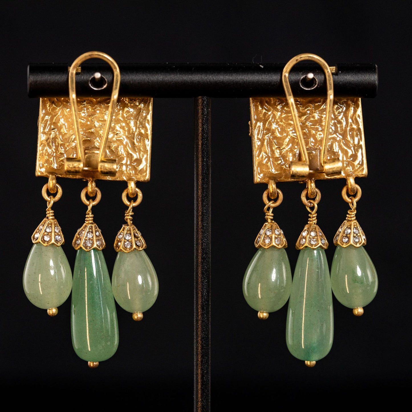 Vintage Natural Stone Heart Classic Earrings Timeless Style