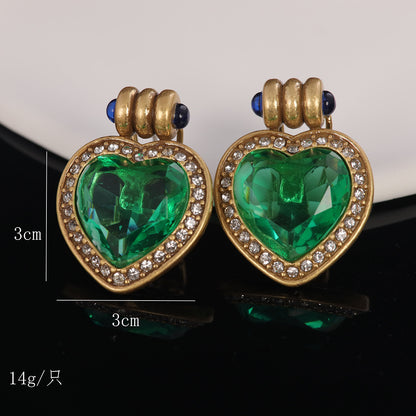 Vintage Heart Statement Classic Earrings Gift Jewelry