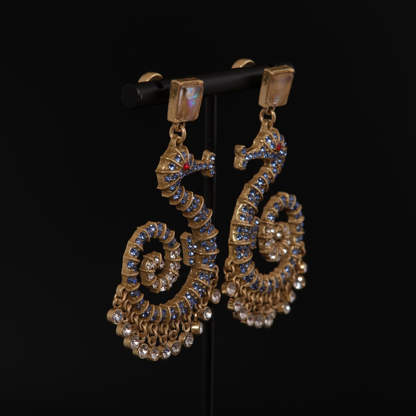 Vintage Statement Stone Inlay Earrings Gift Jewelry