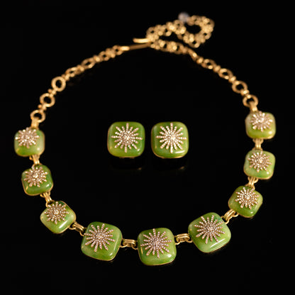 Vintage Classic Natural Stone Star Stone Inlay Jewelry Set