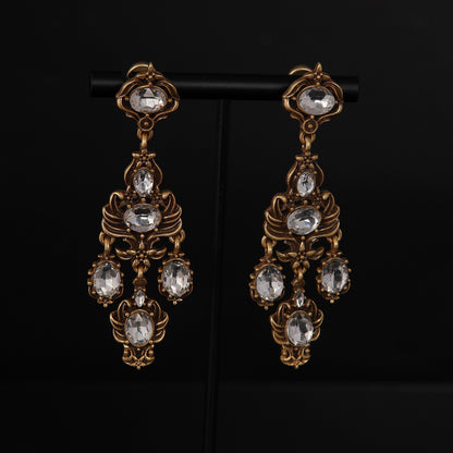 Vintage Crystal Chic Artisan Earrings Handcrafted Design