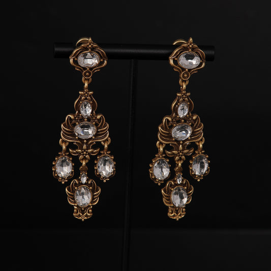 Vintage Crystal Chic Artisan Earrings Handcrafted Design