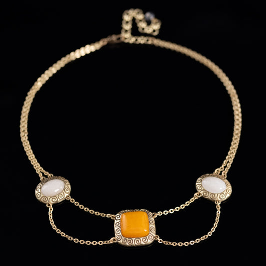 Vintage Natural Stone Refined Necklace for Women