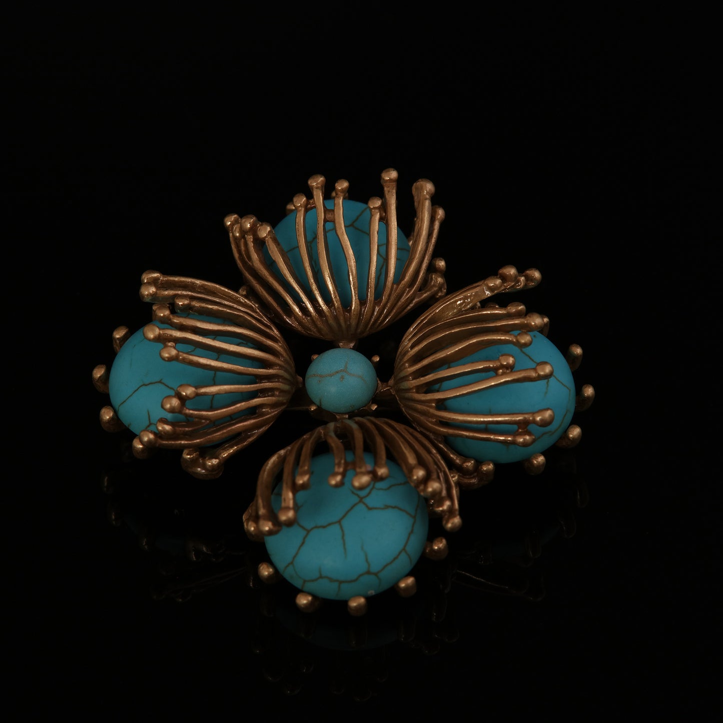Vintage Natural Stone Floral Classic Handcrafted Brooches Timeless Style