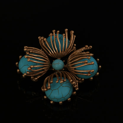 Vintage Natural Stone Floral Classic Handcrafted Brooches Timeless Style