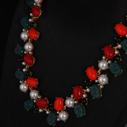 Vintage Agate Cross Artisan Engraved Necklace for Women