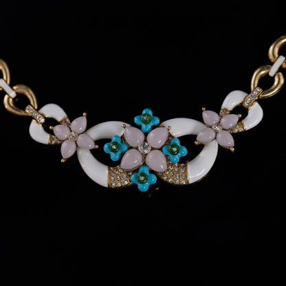 Vintage Enamel Classic Classic Necklace Gift Jewelry