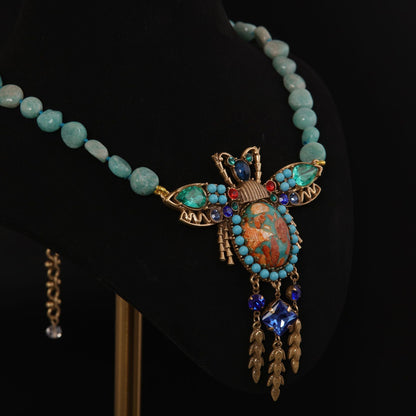 Vintage Natural Stone Refined Handcrafted Necklace Gift Jewelry