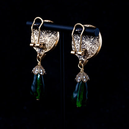 Vintage Glass Elegant Handcrafted Earrings Gift Jewelry