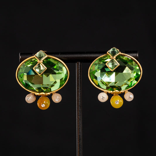 Vintage Crystal Elegant Stone Inlay Earrings for Ladies