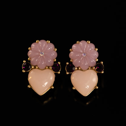 Vintage Luxury Heart Jewelry Set Ornate Designer