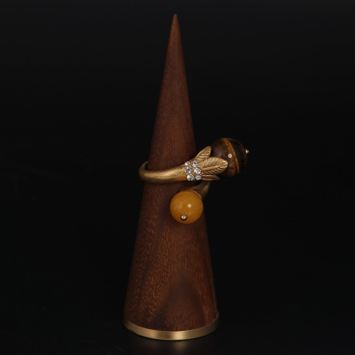 Vintage Agate Geometric Elegant Handcrafted Open Ring Timeless Style