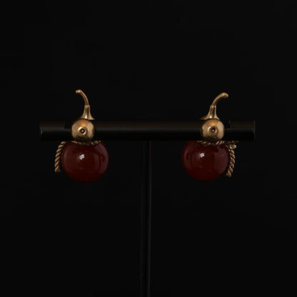 Vintage Agate Timeless Statement Earrings Handcrafted Design