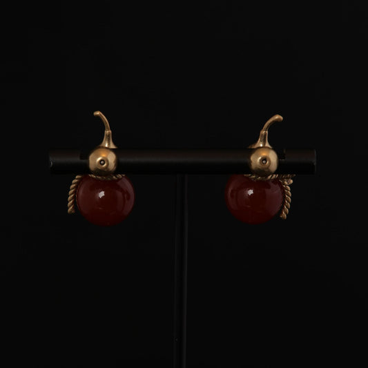 Vintage Agate Timeless Statement Earrings Handcrafted Design