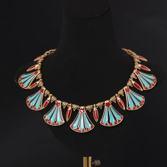 Vintage Enamel Timeless Handcrafted Necklace for Ladies
